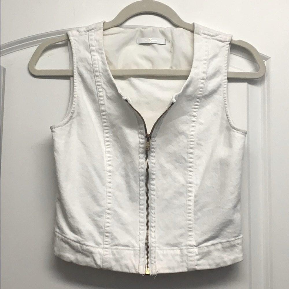 7 For All Mankind white jean top